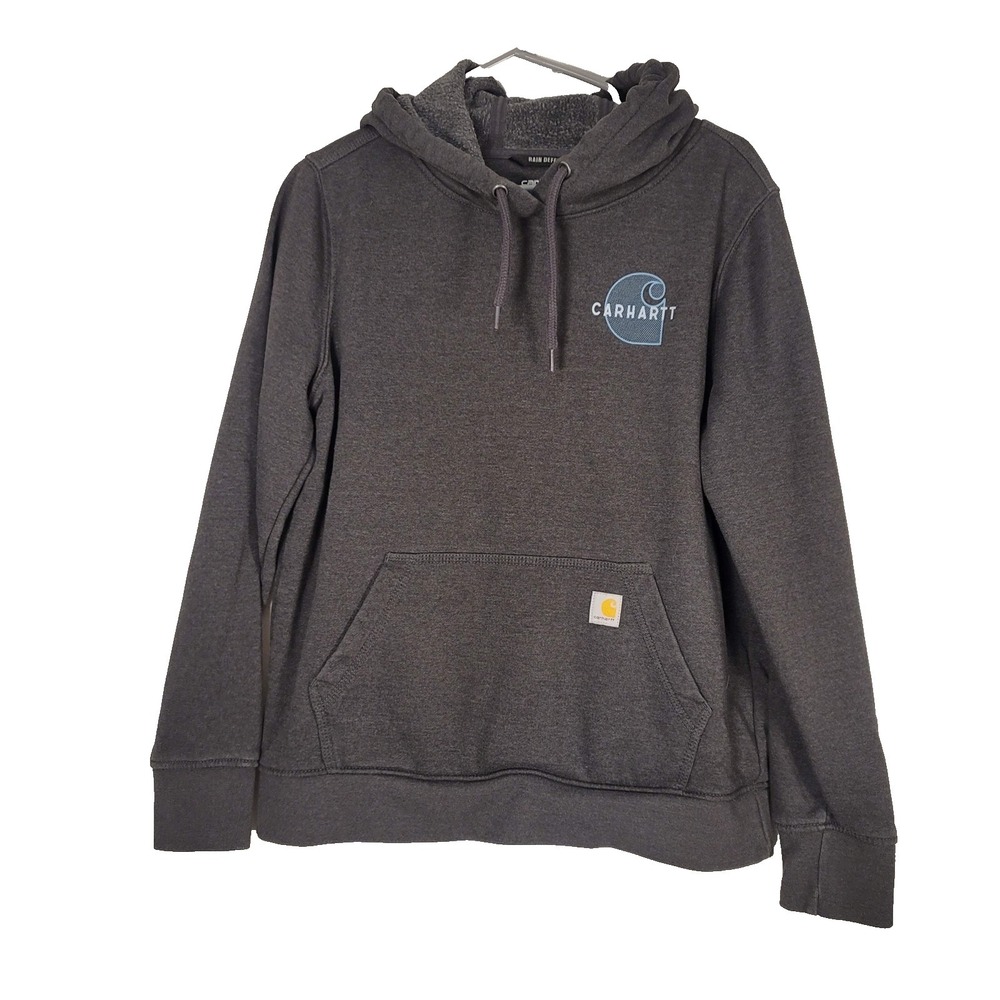 Carhartt Hoodie Womens Medium Gray Rain Defender Relaxed Fit Pullover TS6172-W